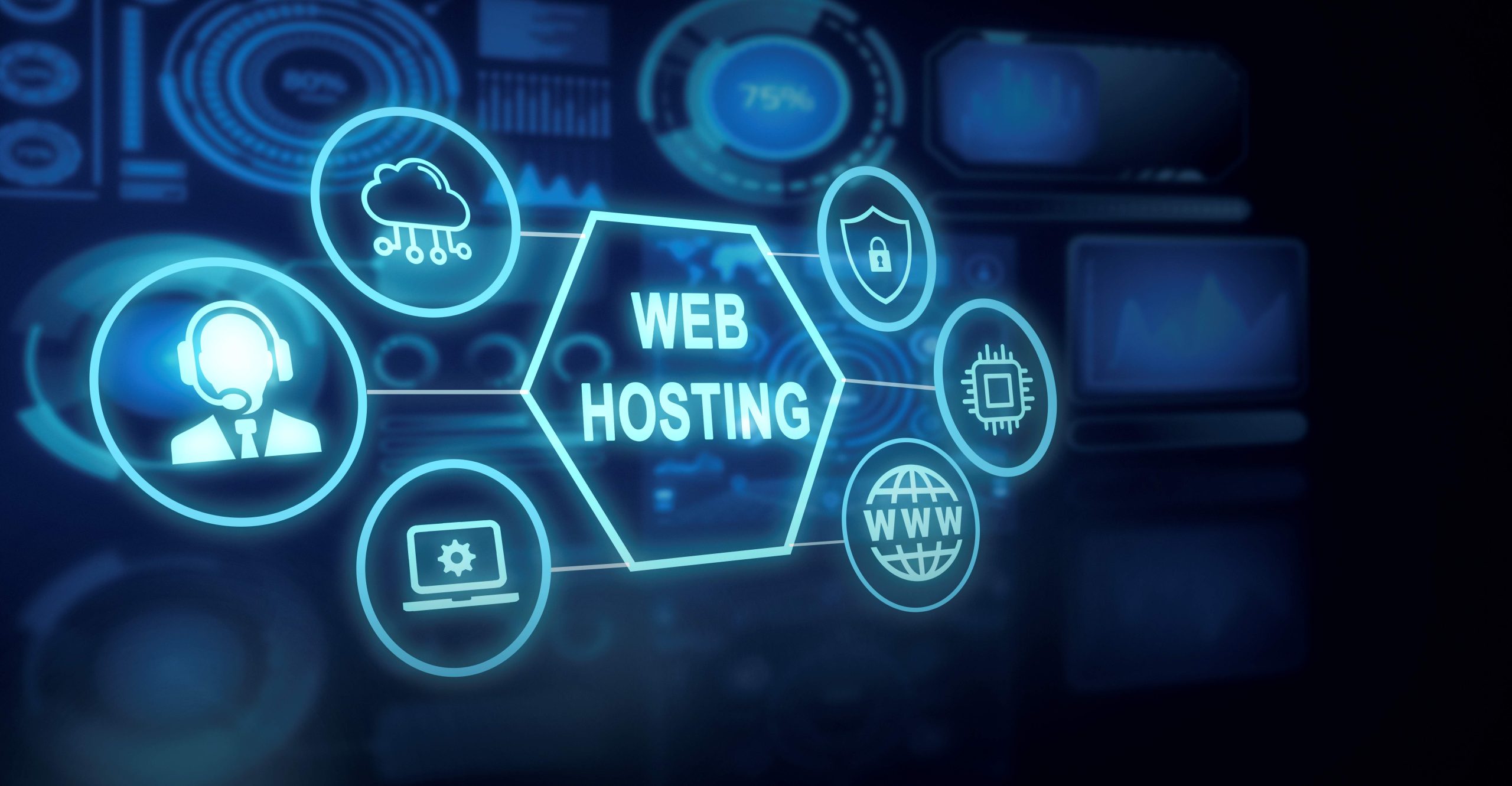 website-hosting-concept-with-screen webhostingคืออะไร
